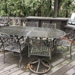 Outdoor iron table with matching chairs