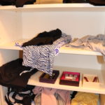 clothes on shelf