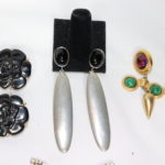 Lot Of 3 Pairs Of Clip On Earrings And Butterfly Pin