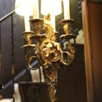 Pair Of 2 Light Vintage Brass Wall Sconces