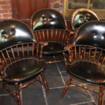 4 Black Studded Captain Chairs