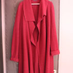Maroon Sweater Coat By Catherine Andre, Large