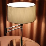 Silver Shiny Metal Table Lamp With Swivel Arm