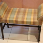 Small Plaid Bench With Roll Side