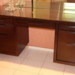 Wood Desk With Glass Top By Casana