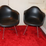 Pair Of Black Vintage Mid Century Chairs
