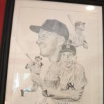 Mickey Mantle NY Yankees Autographed Images Of Mickey Picture Signed By Mickey Mantle And Artist J. Hash 4-84