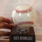 Alex Rodriguez Autographed Ball In Display Case With Name Plaque MLB AR056089