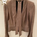 Woman's Brown Suede Jacket With Peplum Ruffle, Size 4