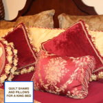King Sized Bedding With Floral Pattern Quilt And Pillows