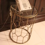 side table with phone