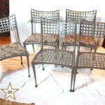 5 Heavy Metal Wrought Iron Chairs