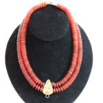 Elizabeth Gage Carnelian And 18K Yellow Gold, Double Strand Necklace