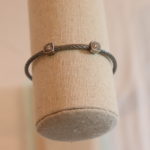 Sterling/Steel Cable Mixed Metal Bracelet