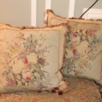 2 Floral Needle Point Pillows With Fringe