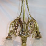 Bronze Art Nouveau Chandelier With 4 Lights (Needs Globes)