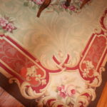 Needle Point Rug With Romantic Floral Design & Center Medallion