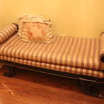Empire Style Bench With Striped Silk Fabric