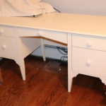 Girls White Wood Desk & Chair