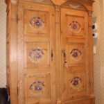 Large Stenciled Pine Cabinet/Bookcase