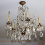 French Style Brass And Crystal Chandelier With 5 Arms