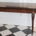 Large Vintage Folding Library Table With Detailed Carved Apron Circa 1930's