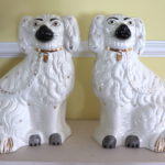 Pair Of Staffordshire Porcelain Dogs With Gold Trim Beswick England 1378- 3