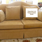 Custom Design Camelback Sofa With Velvet Herringbone Pattern