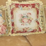 Set Of 3 Custom Needlepoint Pillows With Velvet Back From Chelsea Textiles