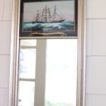 Silver Framed Mirror With Ship