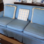 3 Seat Blue Cloth Sofa