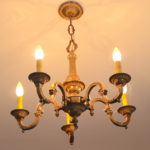 Ornate Brass Chandelier With 5 Arms