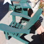 2 Vintage Wood Adirondack Chairs Plus Wood Table