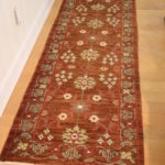 Hand Loomed Runner With Floral Pattern And Earth Colors 96" L X 32" W