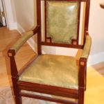 Beautiful Carved Floral Detail Empire Chair With Studding Along Edges