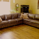 Century Furniture Quality Brown Leather Sectional With Left Swing