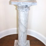 Nicely Veined White Marble Pedestal