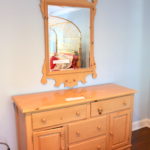 wood dresser and matching mirror