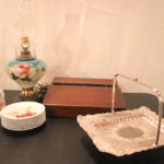 Cookie Tray, Wooden Boxed Lap Desk, Hurricane Lamp, Hampton Quartz Porcelain Clock & 6 Small Limoges