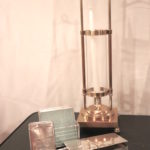 Glass And Brass Candleholder, Sterling Silver Cigarette Box, Sterling Silver Match Safe & Sterling Candy Roll