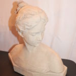 Lovely Lady Terra-cotta Bust With Laurel Leaf Headdress
