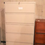 Lateral Off-White Metal File Cabinet 36” W X 18” D X 65” T