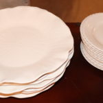 Set Of 8 Metlox Charger Plates With Lilypad Design & Set Of 12 Ralph Lauren Salad Plates By Wedgwood