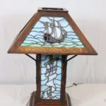 Vintage Stained Glass Nautical Lamp