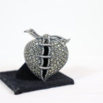 Heart Shaped Sterling .925 Marcasite Pin/Pendant