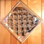 12” Square Bubble Mirror With Silver Frame