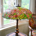 Large Vintage Quality Stained Glass Table Lamp