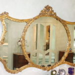 Gold Leaf Detail On 3 Section Wall Mirror