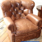Ralph Lauren Brown Leather Tufted Chair