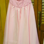 Pink Silk Sequined Strapless Dress Size 2